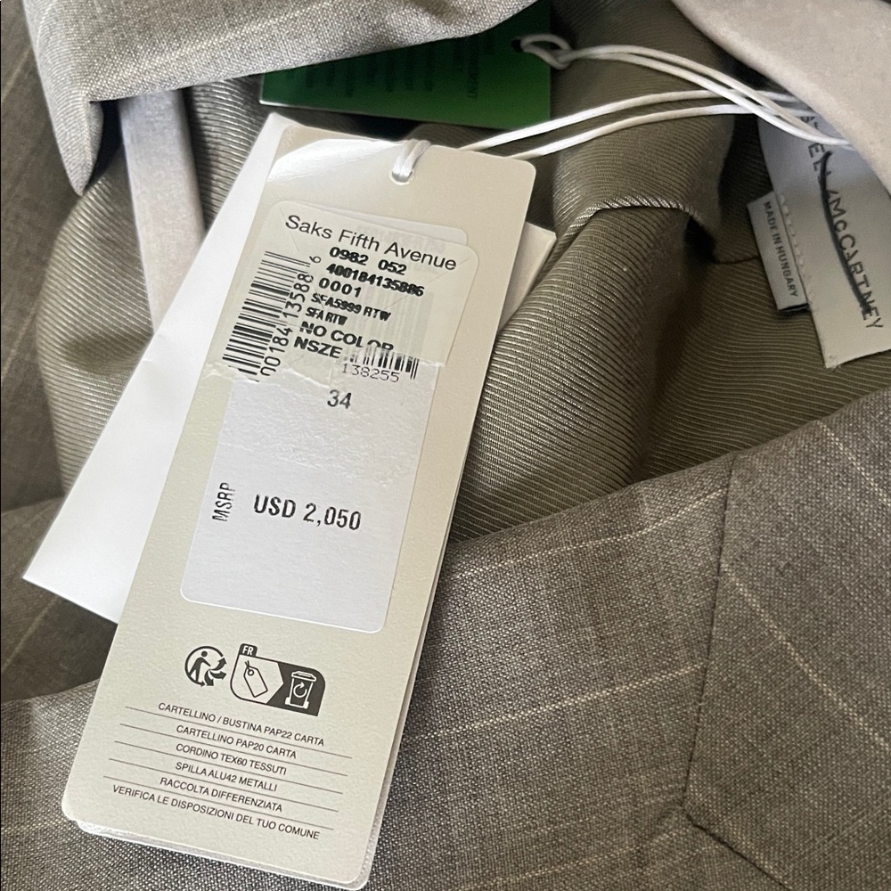 Stella McCartney Taupe Pinstripe Blazer - Picture 14 of 16